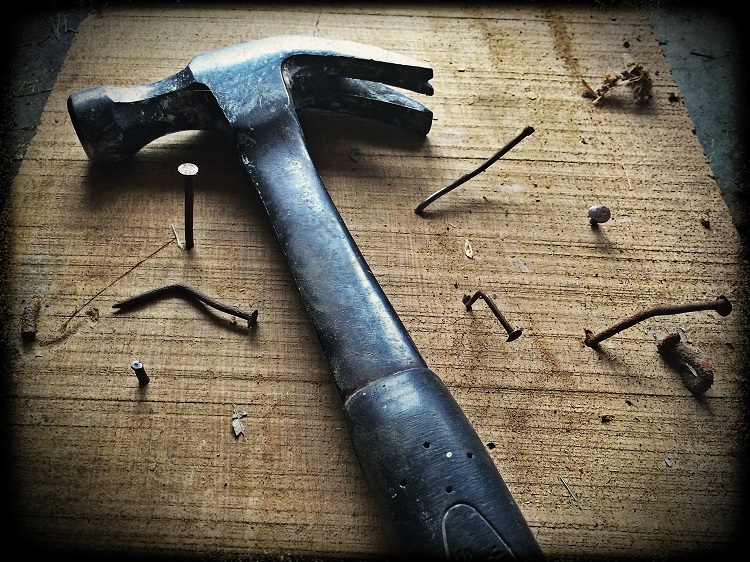 hammer with nails